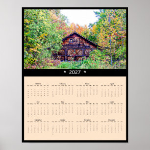 2027 Herbstscheunen-Wandkalender - Rustikaler Herb Poster