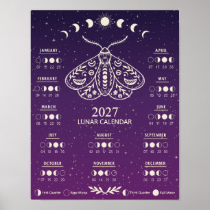 2027 Hexenhandwerk Motten Himmelsmondkalender Poster