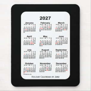 2027 Holiday Two Tone Black Calendar von Janz Mousepad