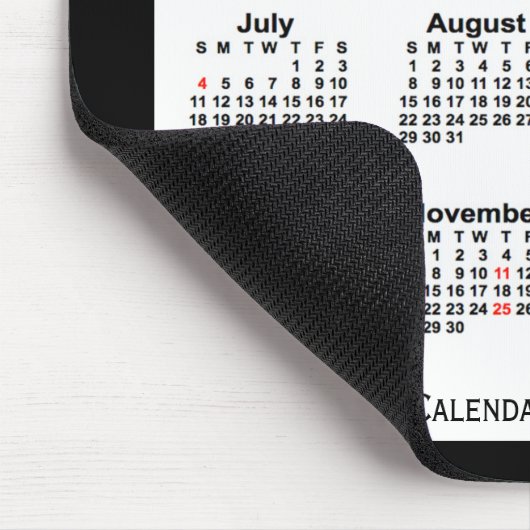 2027 Holiday Two Tone Black Calendar von Janz Mousepad (Ecke)