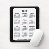 2027 Holiday Two Tone Black Calendar von Janz Mousepad (Mit Mouse)