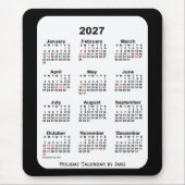 2027 Holiday Two Tone Black Calendar von Janz Mousepad (Vorne)