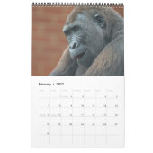 2027 Immerwährende Twycross-Gorilla-Familie Kalender (Feb 2027)