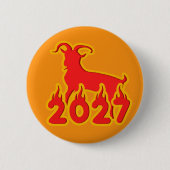 2027 Jahr der feurigen Ziege Button (Vorderseite)