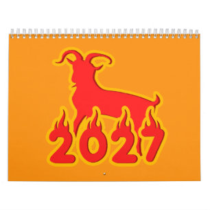 2027 Jahr der feurigen Ziege Kalender