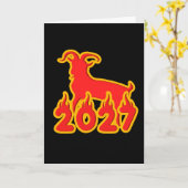 2027 Jahr der feurigen Ziege Karte (Gelbe Blume)