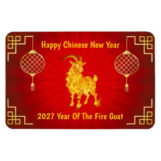 2027 Jahr des Feuerziegen Magnet