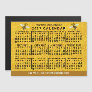 2027 Jahreskalender Bienenhonigwabe Imkerei Custom Magneteinladung