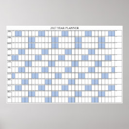 2027 Jahresübersicht Einfacher Wandplaner Kalender Poster