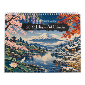 2027 Jahreszeiten Japans Ukiyo-e-Kunst | 12 Landsc Kalender