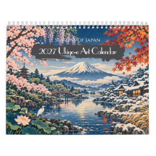 2027 Jahreszeiten Japans Ukiyo-e-Kunst 12 Landsc Kalender