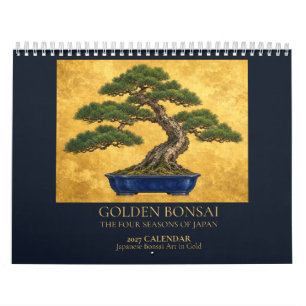 2027 Japanischer Bonsai-Kalender Golden Bonsai Kalender