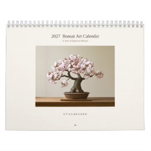 2027 Japanischer Bonsai-Kunst-Wandkalender - 12 Mo Kalender