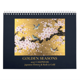 2027 Japanischer Kunst-Wandkalender Goldene Jahr Kalender