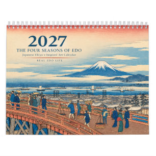 2027 Japanischer Ukiyo-e-Kunstkalender Vier Jahr Kalender