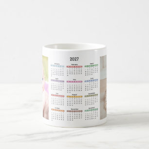 2027 Kalender 2 Fotos einfaches modernes Jahresges Kaffeetasse