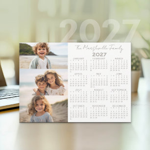 2027 Kalender - 3 Fotos - Basic Grey White Feiertagskarte