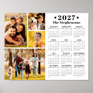 2027 Kalender 4 Foto Collage Personalisiertes Post Poster