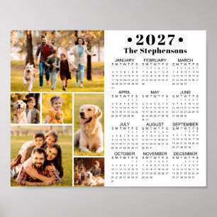 2027 Kalender 6 Foto-Collage Personalisiertes Post Poster
