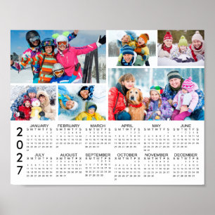 2027 Kalender 6 Foto Collage Personalisiertes Post Poster