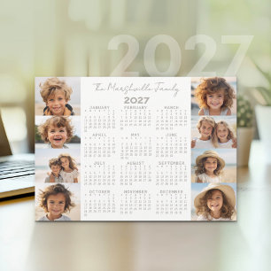 2027 Kalender - 8 Fotos - Basic Grey White Feiertagskarte