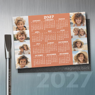 2027 Kalender - 8 Fotos Terra Cotta Weiß Magnet