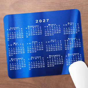 2027 Kalender Abstrakte Blaue Benutzerdefinierte F Mousepad