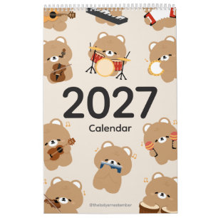2027 Kalender Bär Musiker