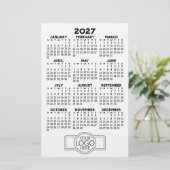 2027 Kalender - Basic Black Minimal Logo Briefpapier (Stehend Vorderseite)