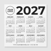 2027 Kalender Basic Simple Modern Business Logo Magnetkarte (Vorderseite)