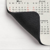 2027 Kalender Beige Faux-Canvas-Textur Mousepad (Ecke)