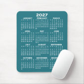 2027 Kalender - blauer Hintergrund - Vertikal Mousepad (Mit Mouse)
