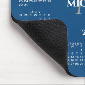 2027 Kalender Chic Monogramm Name auf Blau Mousepad (Ecke)