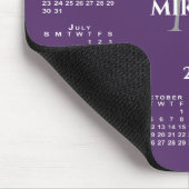 2027 Kalender Chic Monogramm Name auf Lila Mousepad (Ecke)