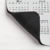 2027 Kalender Einfach Grau Schwarz Rot Mousepad (Ecke)