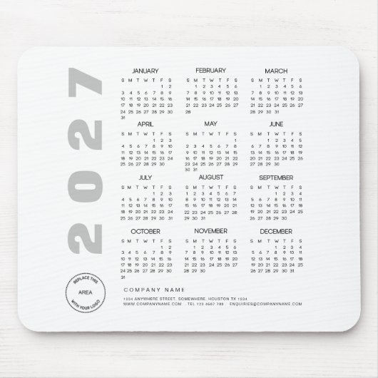 2027 Kalender Firmenlogo Kundenwerbegeschenk Mousepad (Vorne)