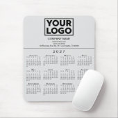2027 Kalender Firmenlogo Text Grau Mousepad (Mit Mouse)