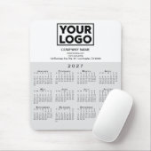 2027 Kalender Firmenlogo Text Grau Weiß Mousepad (Mit Mouse)