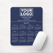 2027 Kalender Firmenlogo Text Navyblau Mousepad (Mit Mouse)