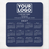 2027 Kalender Firmenlogo Text Navyblau Mousepad (Vorne)