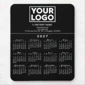2027 Kalender Firmenlogo Text Schwarz Mousepad (Vorne)