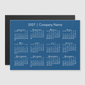 2027 Kalender Firmenname Blau Magnet (Vorne/Hinten)