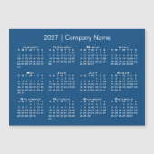 2027 Kalender Firmenname Blau Magnet (Vorderseite)