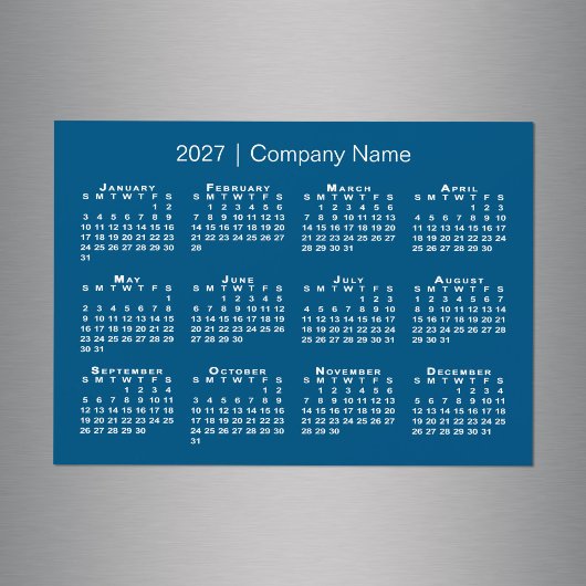 2027 Kalender Firmenname Blau Magnet