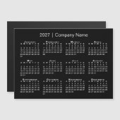2027 Kalender Firmenname Schwarz Magnet (Vorne/Hinten)