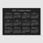 2027 Kalender Firmenname Schwarz Magnet (Vorderseite)