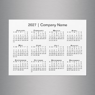 2027 Kalender Firmenname Weißer Magnet