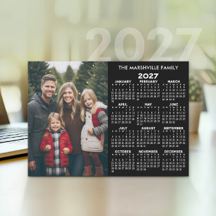 2027 Kalender - Foto-Jahresansicht Modern Feiertagskarte