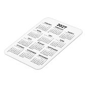 2027 Kalender für das ganze Jahr Basic Minimal Min Magnet (Linke Seite)
