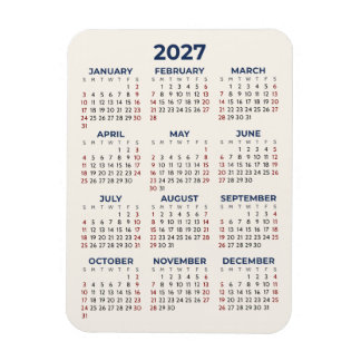 2027 Kalender für das ganze Jahr Ihre Farben Mini Magnet
